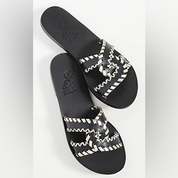 Ancient Greek Sandals Shoes - Ancient Greek Sandals Whipstitch Desmos Slide Sandal